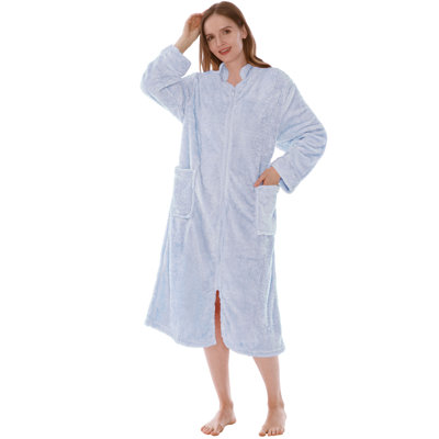 Beckon Sherpa Fleece Fleece Girl / Woman+ Mid-Calf Bathrobe with Pockets