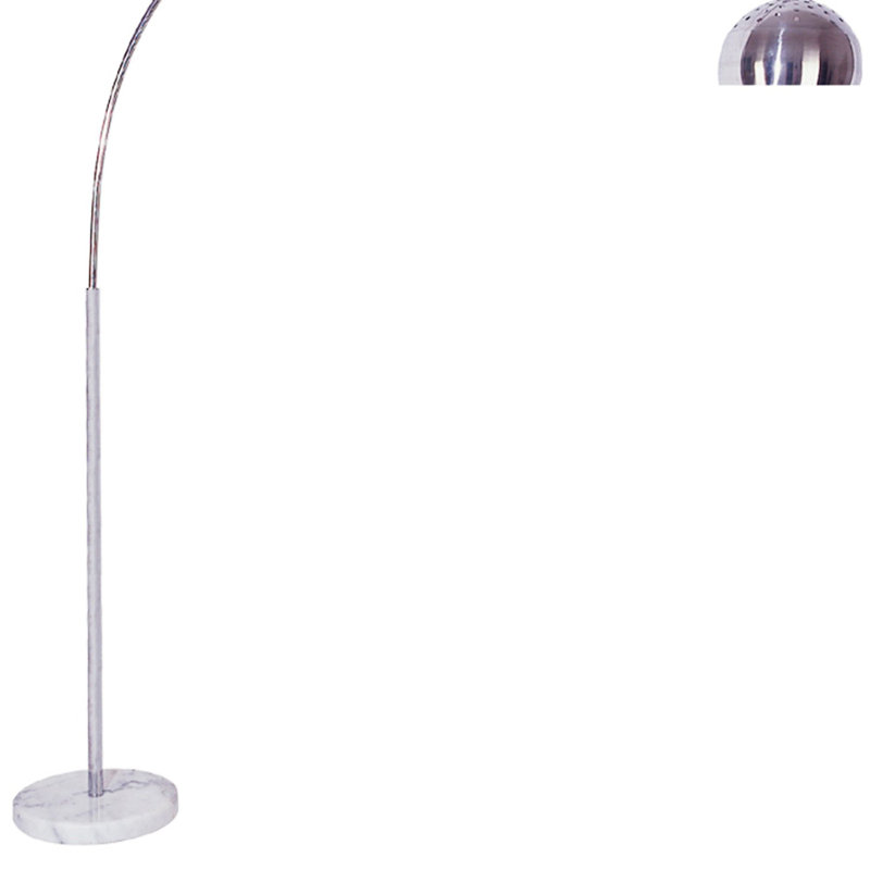 Lampe sur pied arquée en marbre blanc