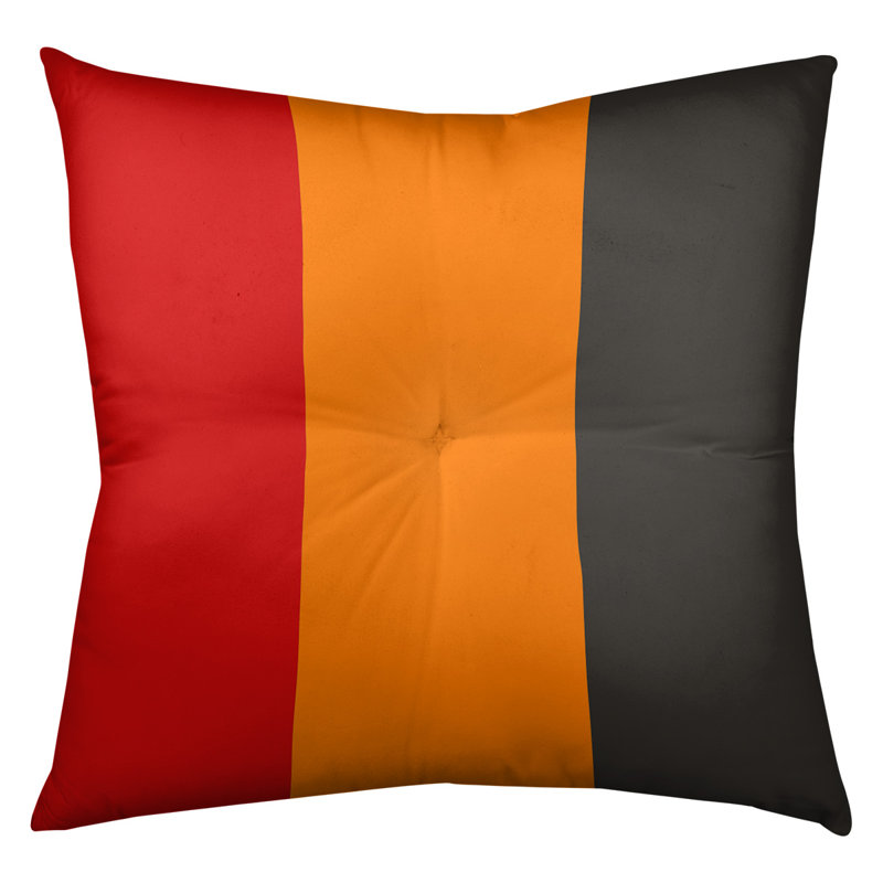  Tufted Floor Pillow, 26" x 26", Orange Accent