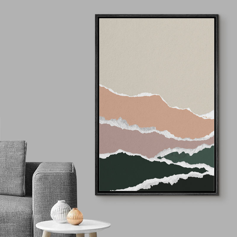 «Abstract Landscape Floater Frame», impression sur toile, Noir, H 16 po x l 24 po x P 1,5 po