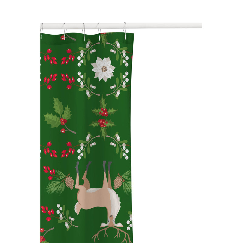 Rideau de douche Botanical Deer, Vert