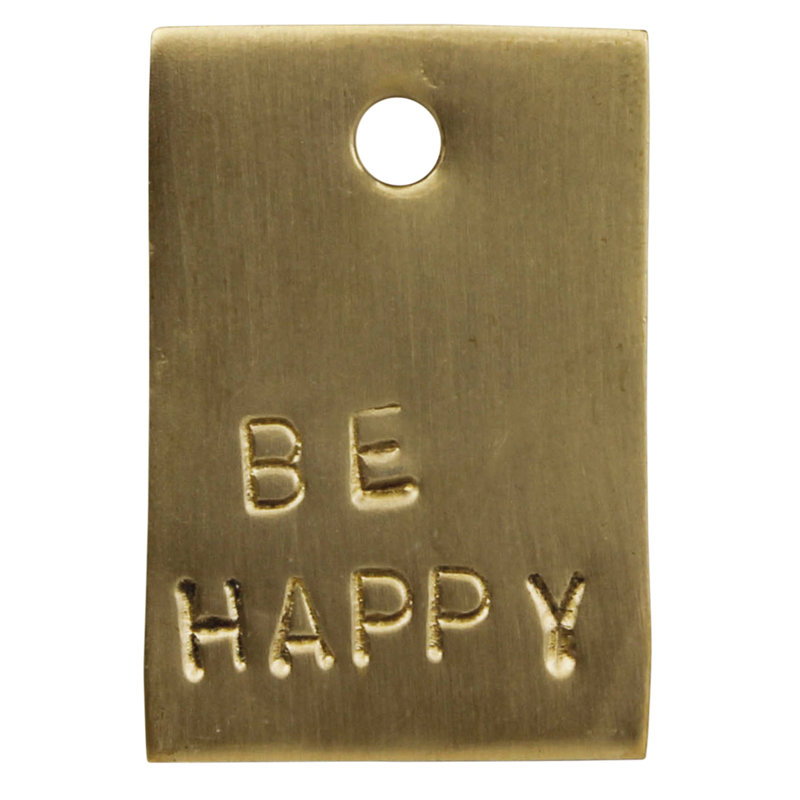 Étiquette-cadeau en laiton - Be Happy