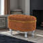 Banc de rangement capitonné à boutons avec repose-pieds pour vestibule confortable-128632977