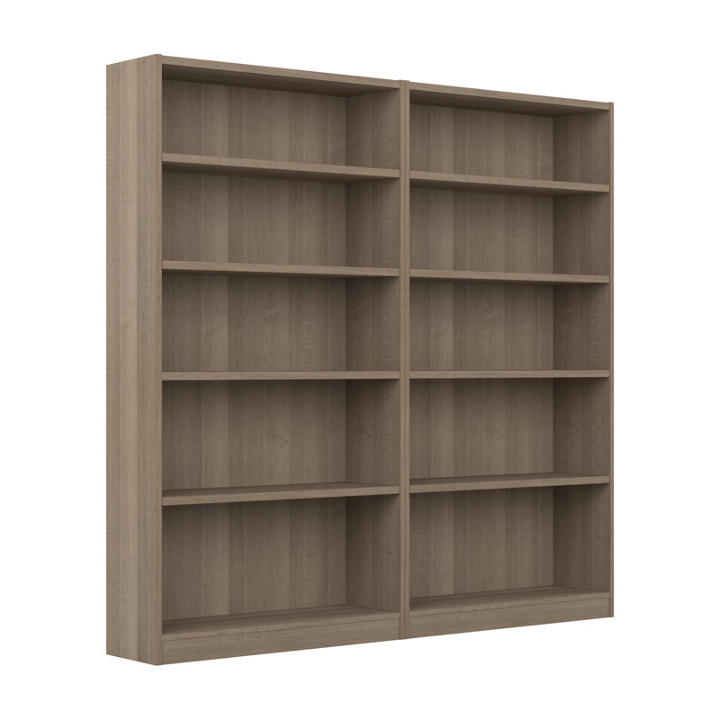Doyno 71.46" H Manufactured Wood Standard Bookcase, Ash Gray