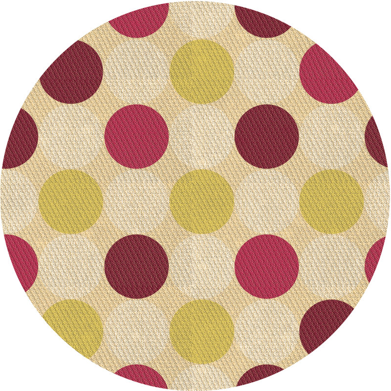 Performance Wool Polka Dots Indoor Rug, Round 8'
