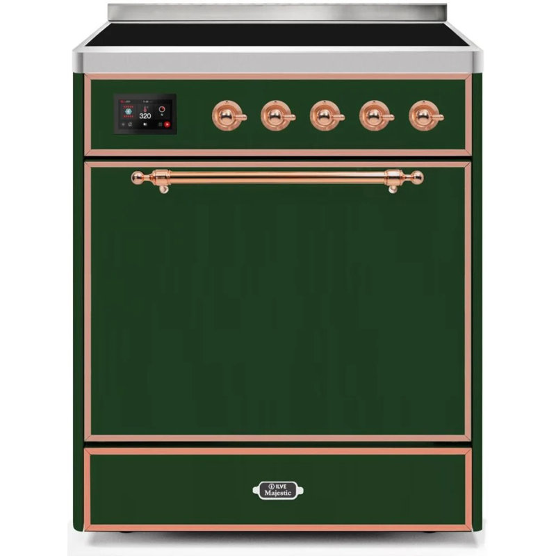 ILVE Majestic II 30 in Induction Range, Emerald Green/Copper