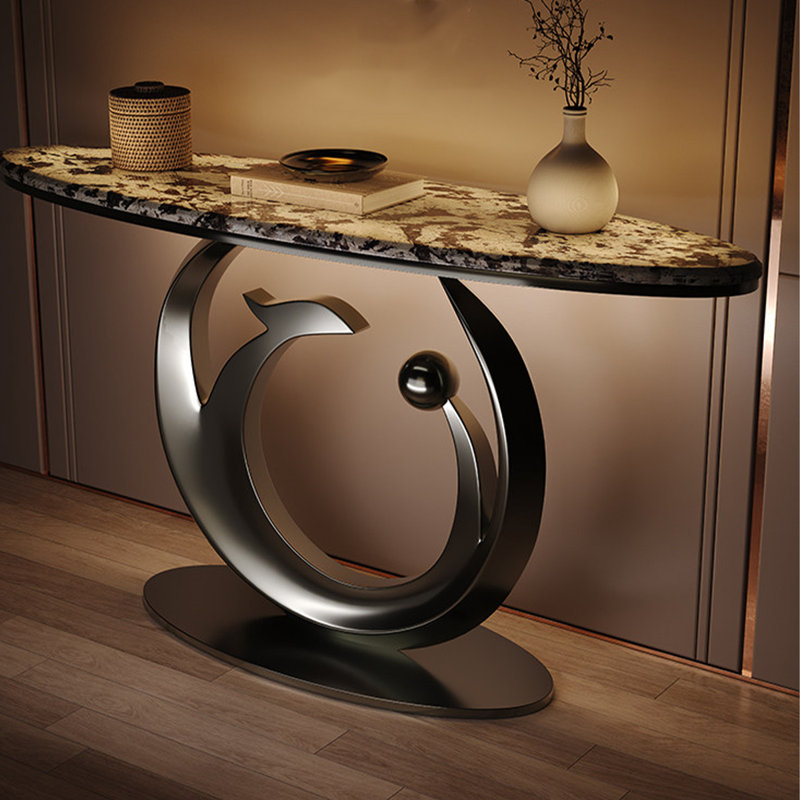 Console en acier inoxydable brossé 39,37 po, H 33,46 po x l 39,37 po x P 13,78 po