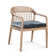 Chaise avec accoudoirs en bois massif Guinevere
