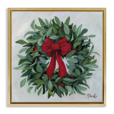 «Wreath with Red Bow», art mural par Kate Sherrill
