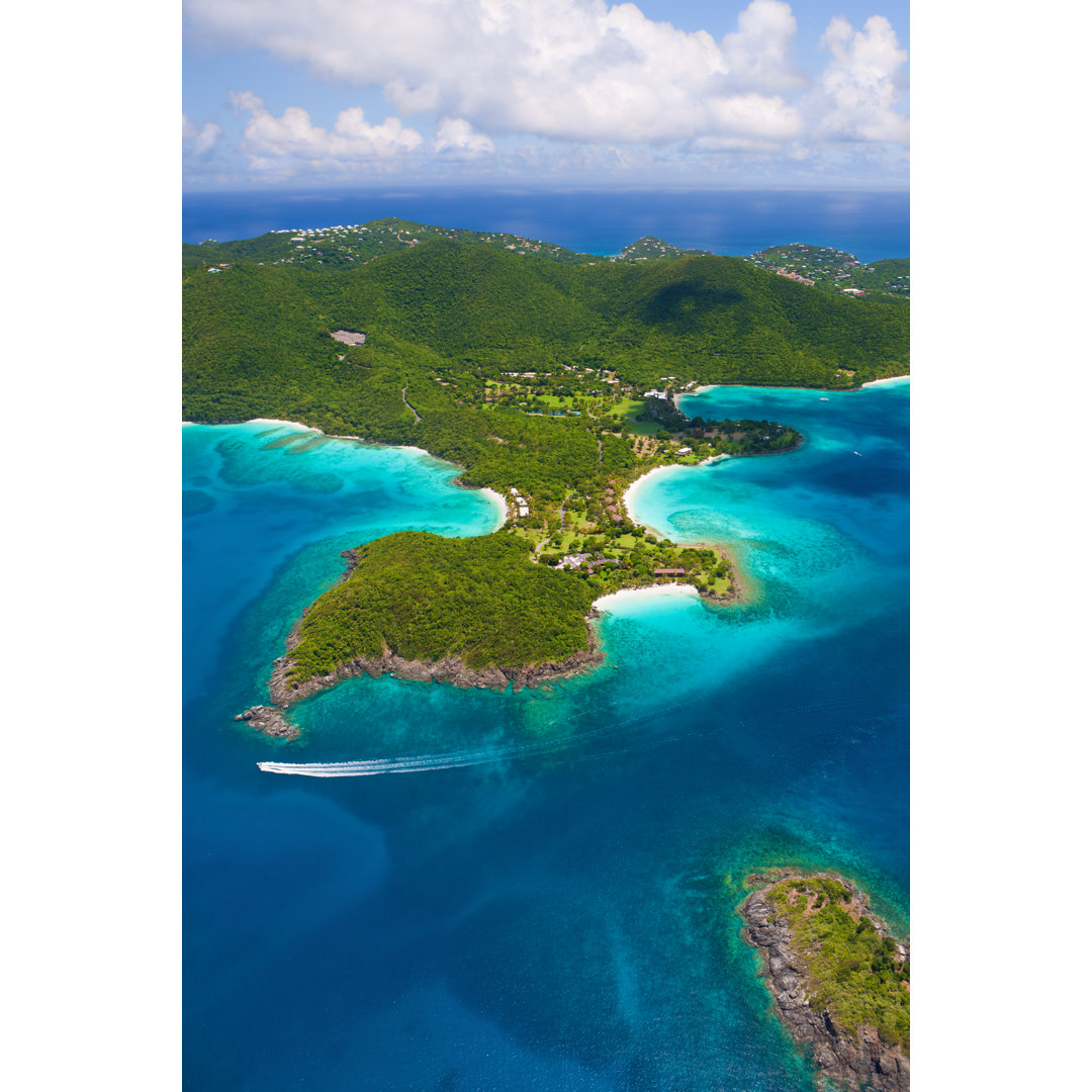 Luftaufnahme der Caneel Bay - Leinwandbild