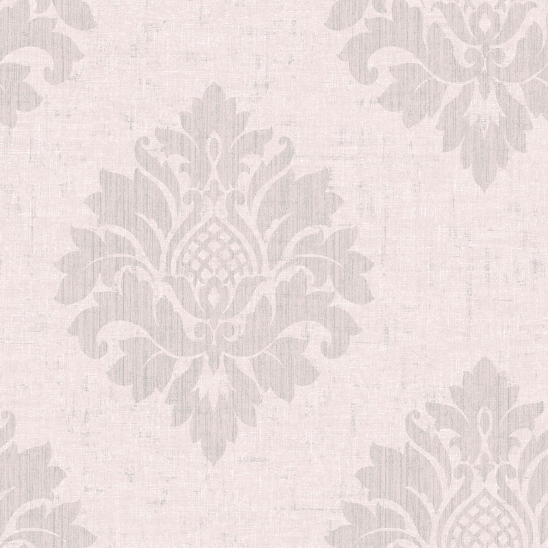 Valleystone Damask 10m x 53cm Wallpaper Roll, Pink