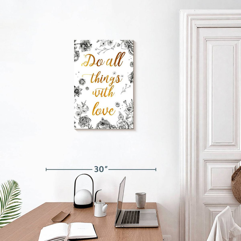 Tergel Do All Things With Love, citation II, H 24 po x l 16 po