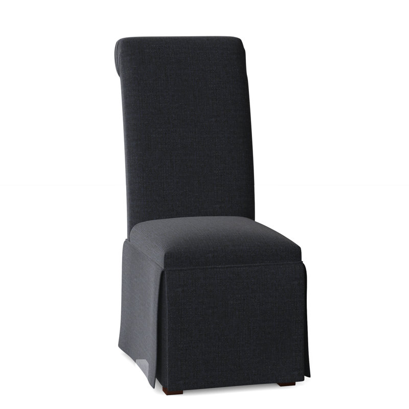 Susanna 20.25'' H Upholstered Side Chair, Black Satin, Navy