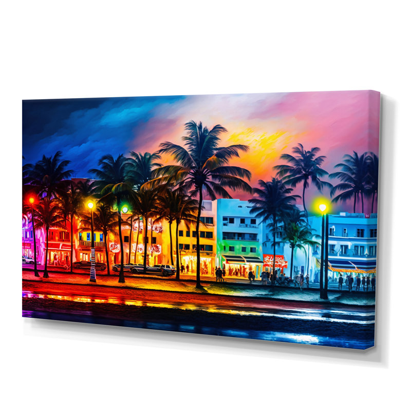 «Miami Beach Holidays II», reproduction sur toile, L 40 po x H 30 po, Toile tendue