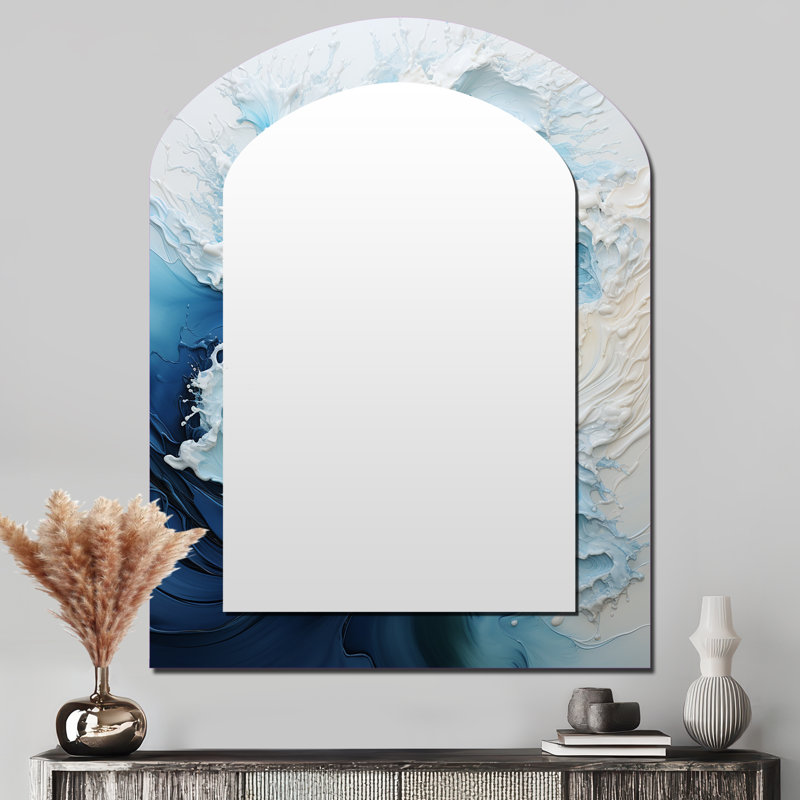 Coastal Waves Rhythmic Coastal II - miroir unique asymétrique Waves, grand miroir mural Coastal Arch, 43 po x 33 po