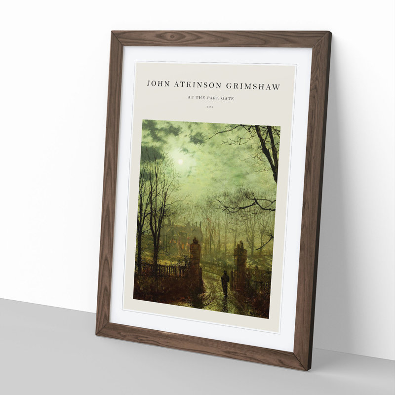 At the Park Gate by John Atkinson Grimshaw - Picture Frame Graphic Art, Walnut Framed, 48cm H x 36cm W x 2cm D