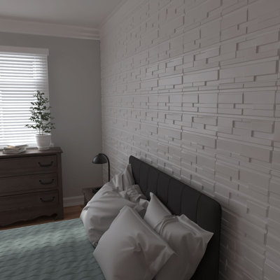 19.625" x 19.625" 3D Wall Panel in White (50-pack)