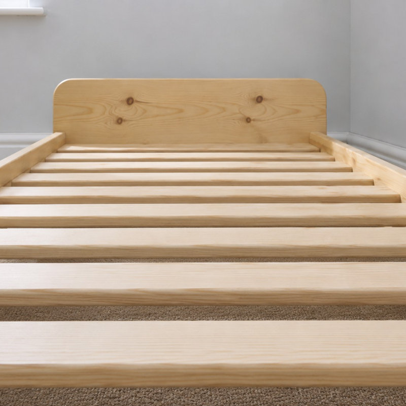 Leon Montessori Heavy Duty Solid Pine Bed Frame, Small Double (4'), Beige