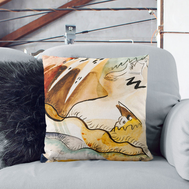 Rain Landscape Square Throw Cushion, Black, 55cm H x 55cm W x 20cm D