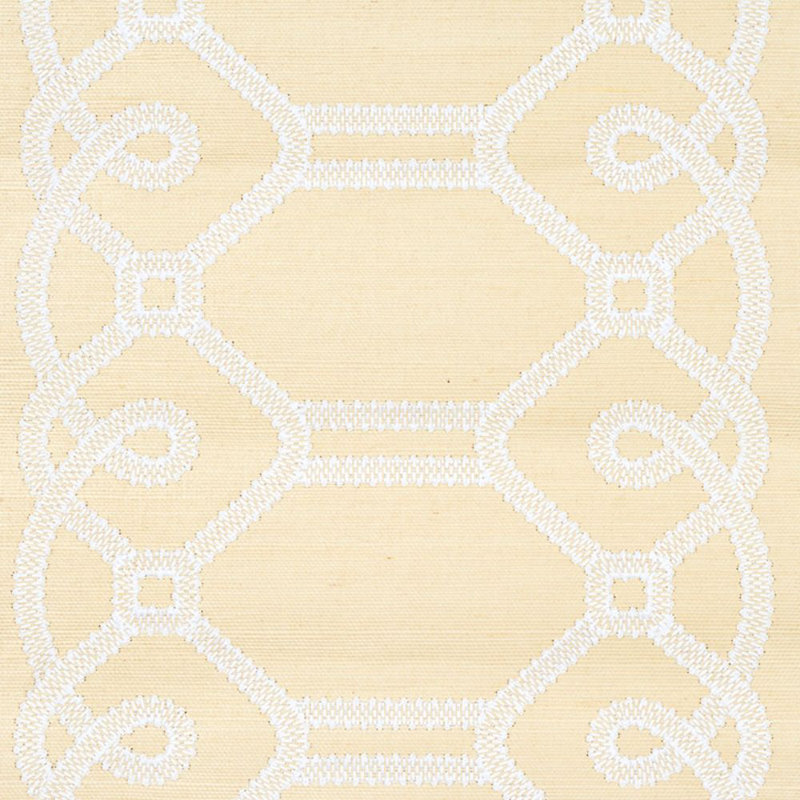 Papier peint brodé en sisal Ziz, Neutre