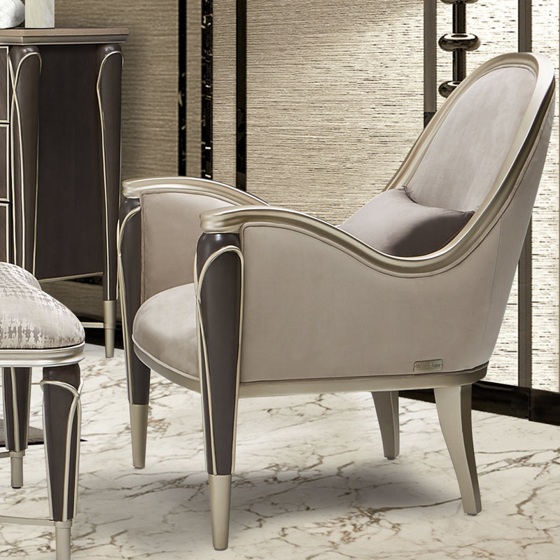 Villa Cherie 31'' Wide Armchair, Pearl 100% Polyester