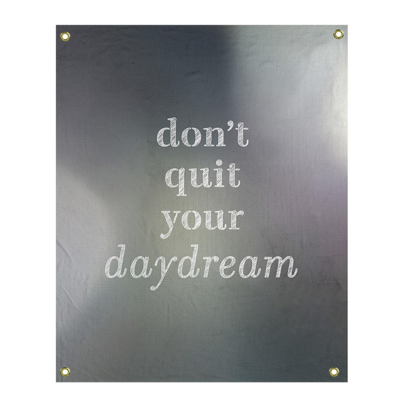 Polyester à la main ne pas quitter votre tapisserie daydream quote, H 59 pi x l 50 po, Noir / Blanc