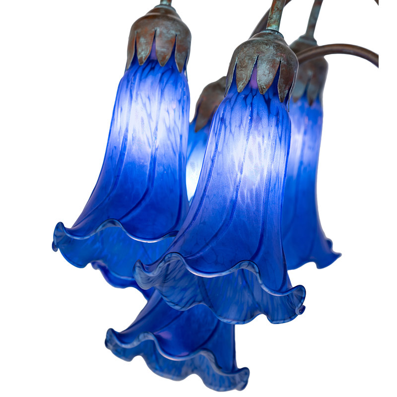 Tiffany Pond Lily Floor Lamp, Blue
