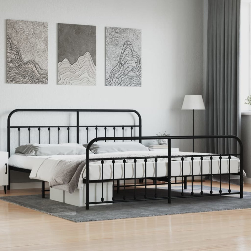 Bulkley Bed, Black, 198 x 207 cm