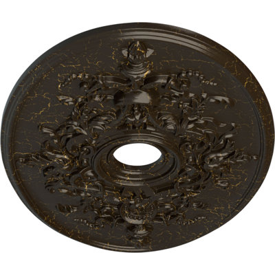 Médaillon de plafond Endurathane Alexa, l 30 3/4 po x H 21/14 po x P 3 7/8 po x P 1 5/8 po (convient aux auvents jusqu'à 5 5/8 po), finition en pierre peinte à la main craquelée