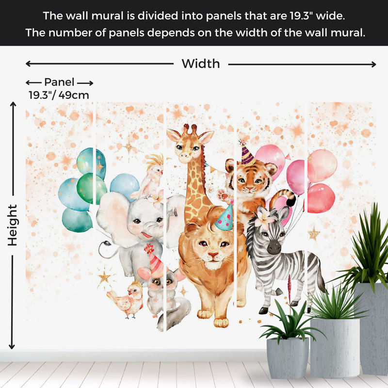 Adhésif mural pelez et collez, enfants heureux, L 115 po x L 82 po