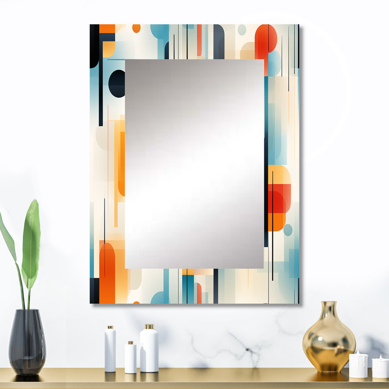 Urban Abstraction - miroir mural géométrique, miroir décoratif moderne, impression d'art en métal, 32 po x 24 po