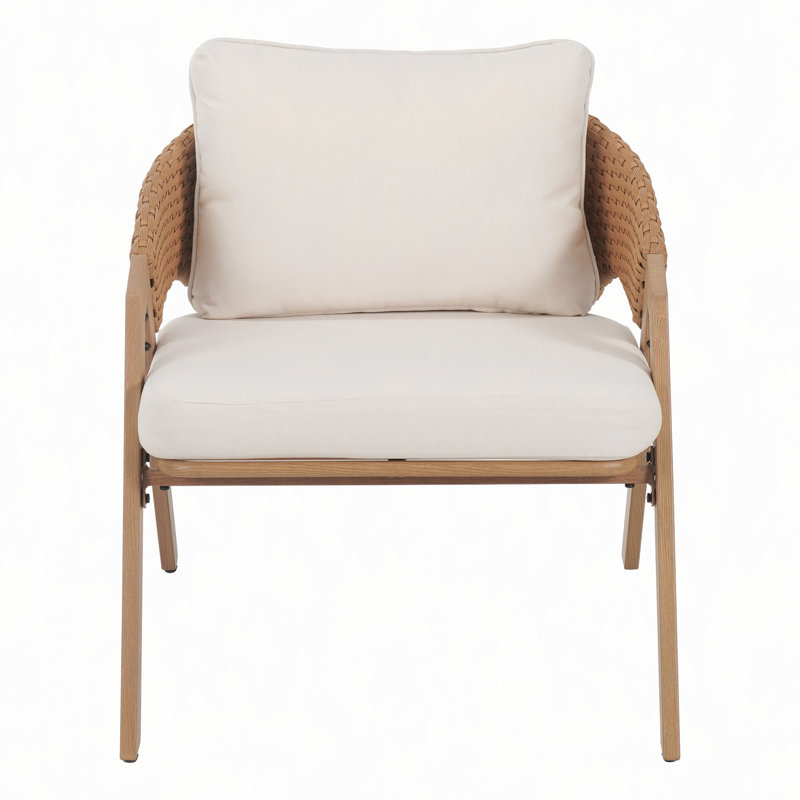 Chaise de patio avec coussins (ensemble de 2), Teak, Teak