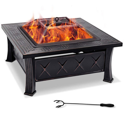 Labonte Square Steel Charcoal Smokeless Fire Pit