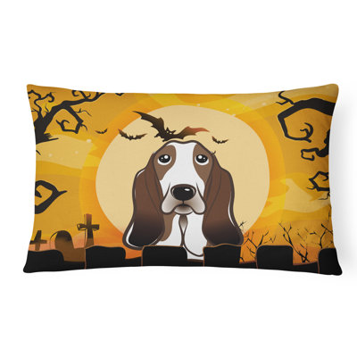  Coussin intérieur / extérieur Halloween Basset Hound