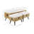 Linen Upholstered Bench with Cabinet