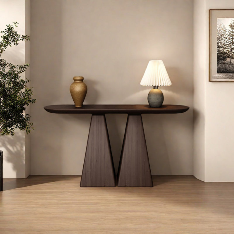 Console Retro Minimalist Art, Bois brun foncé, H 31,5 po x l 47,24 po x P 11,81 po