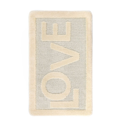 Luxurious Cream Bathmat, 23.6 x 39.4 Inches | 100% Polypropylene, 1.3 lbs/sq yd | Non-Slip Natural Latex Sole, 0.5 mm Pile & Sponge Height | Machine Washable, Perfect for Bathroom Safety & Comfort