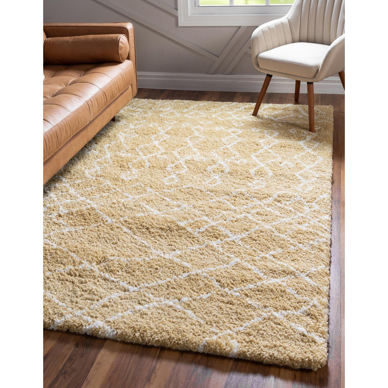 Paquette Geometric Shag Area Rug, Rectangle 152 x 244cm