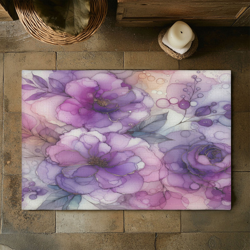 Tapis tressé irisé lilas, Rectangle 3 pi x 5 pi