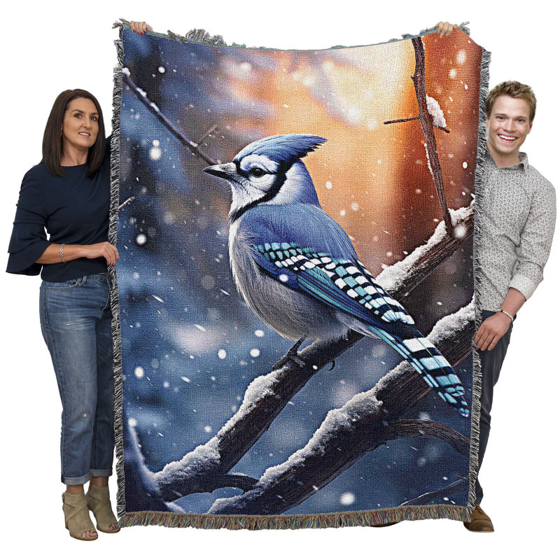 Jeté en coton Pure Country Weavers, Geai d'hiver
