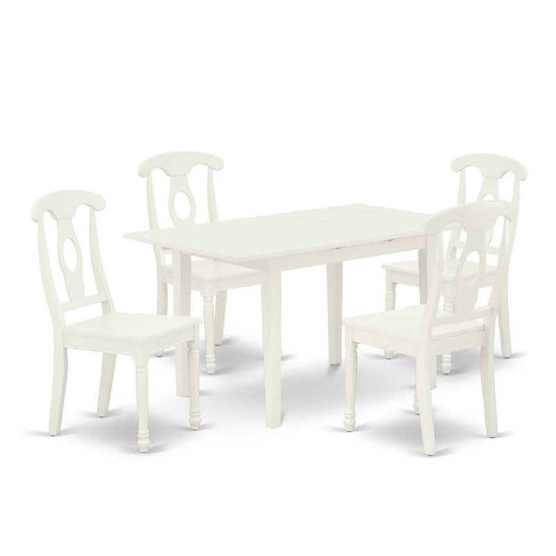 Ensemble de salle à manger rectangulaire avec rallonge papillon 5 pièces 5 pièces