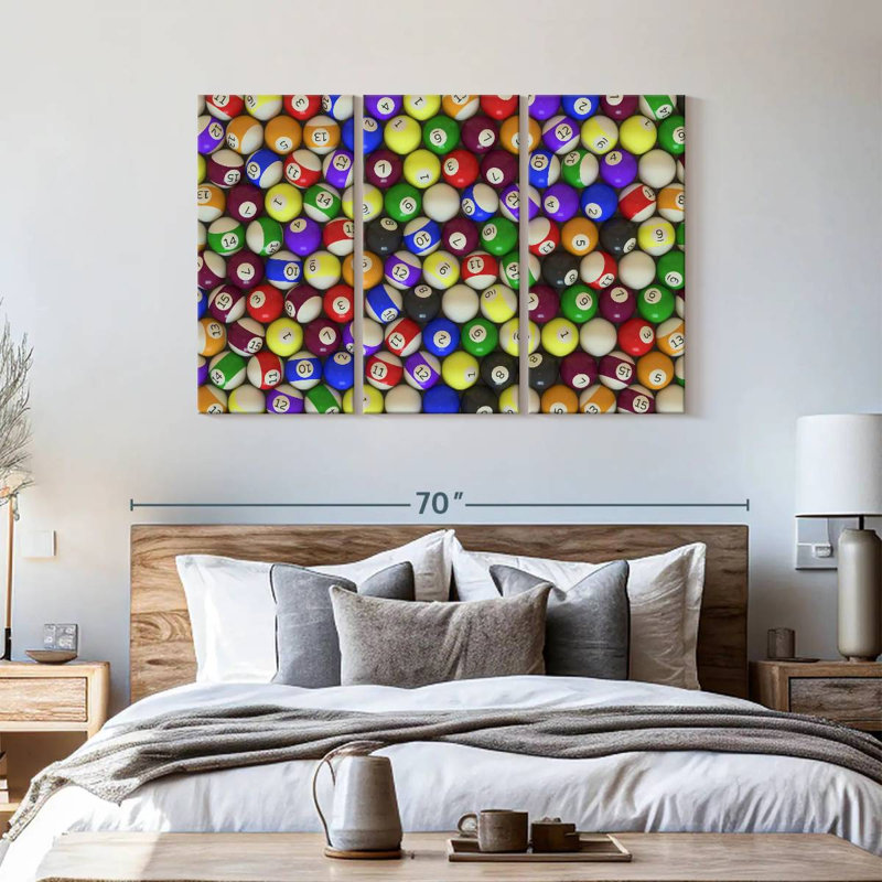 «Billiard Collection», 3 pièces sur toile, H 36 po x l 57 po x P 1,25 po