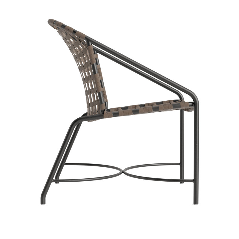 Kantan Outdoor Lounge Chair, Textured Pewter/Mica Suncloth Lace