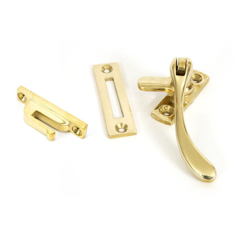 Peardrop Fastener Door Accessory, Polished Brass