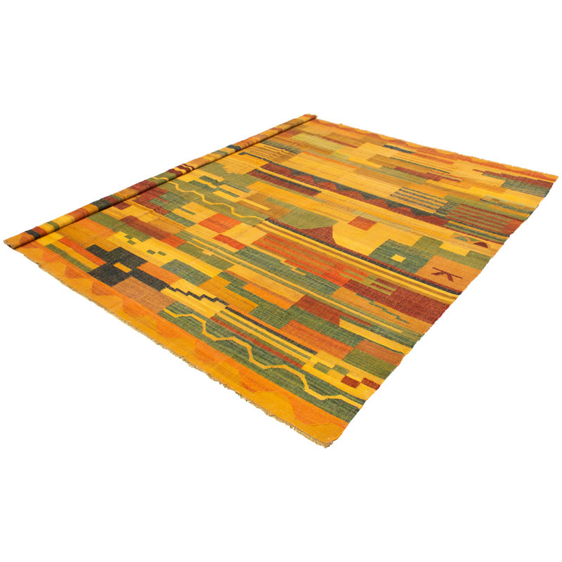 Tapis de la surface en laine 10 pi 11 po x 13 po one-of-kind main-noué la new age anatolian orange