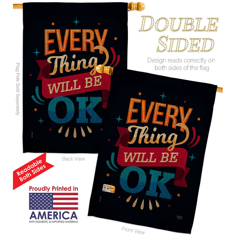 Double Sided 40 in. H x 28 in. W Polyester House Flag