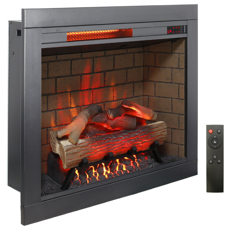 Infrared Electric Fireplace With Removable Trim, 1500W Heater, Smokeless Firebox, Adjustable Flame Brightness & Speed, 5000 Per Hour, 400 Sq. Ft. Heating Space, 3 Installation Ways, /Ul , Double