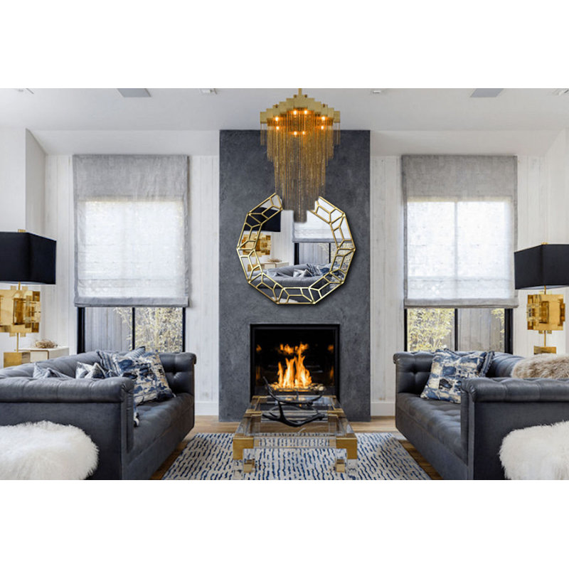 Jazmyne Flat Wall Mirror, Gold