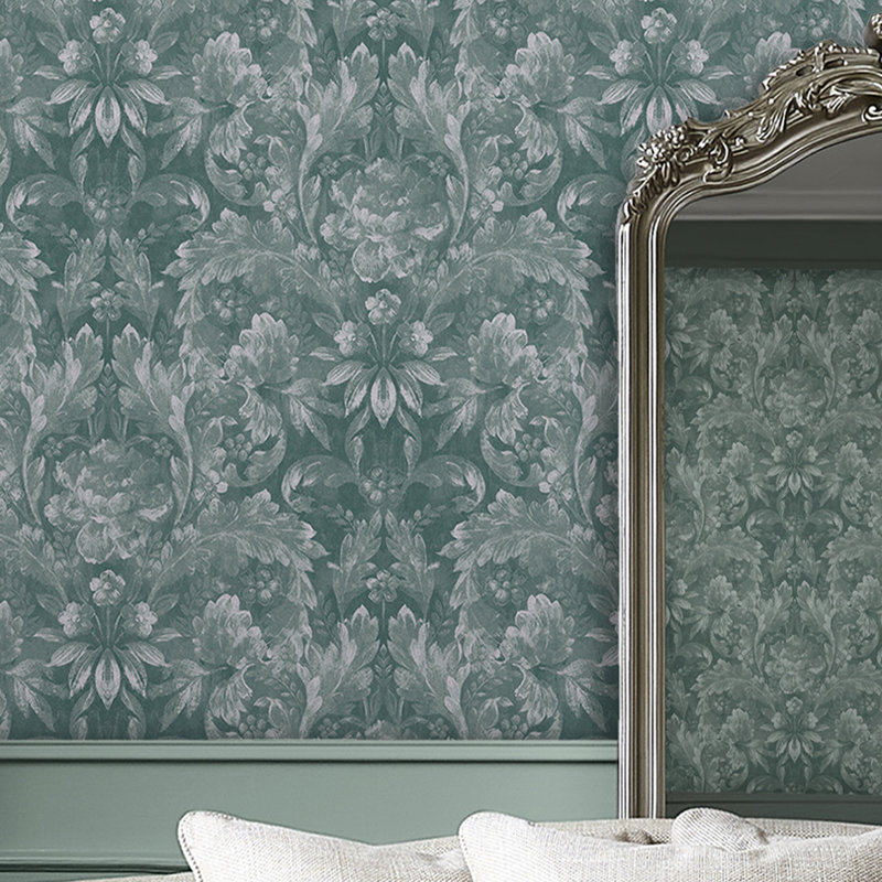 Apolline 33' L x 21" W Wallpaper Roll, Jade Green
