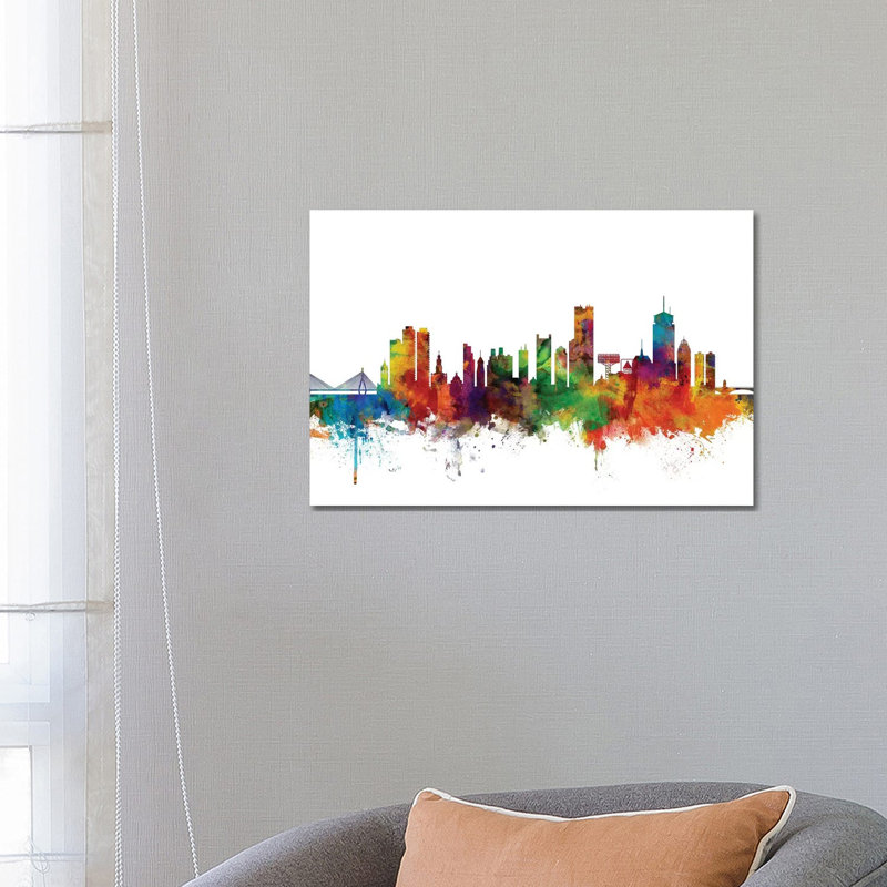 Boston, Massachusetts Skyline by Michael Tompsett - Wrapped Canvas Painting, 66.04 cm H x 45.72 cm W